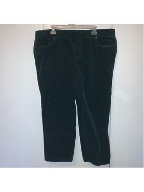 Lands End stretchy corduroy capris plus size 22W green